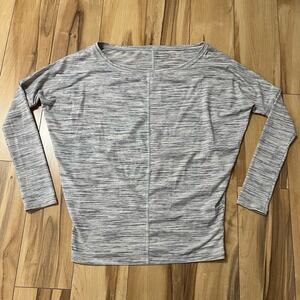 Athleta Women's XXS Dolman Long sleeve Shirt Yoga Lounge Comfy Lt Heather Gray